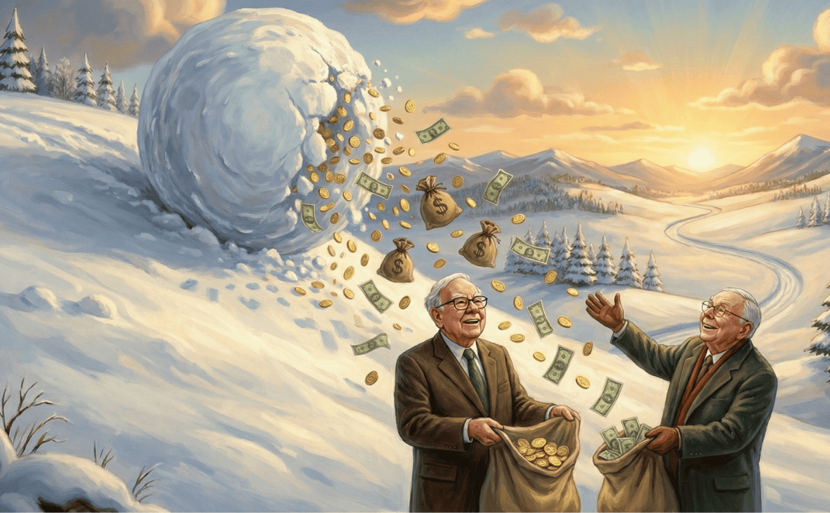 投資入門必學！《請問巴菲特與蒙格》巴菲特：複利就像在潮溼的雪上滾動雪球，關鍵是要有一條很長的坡道，也就是要及早開始存錢....