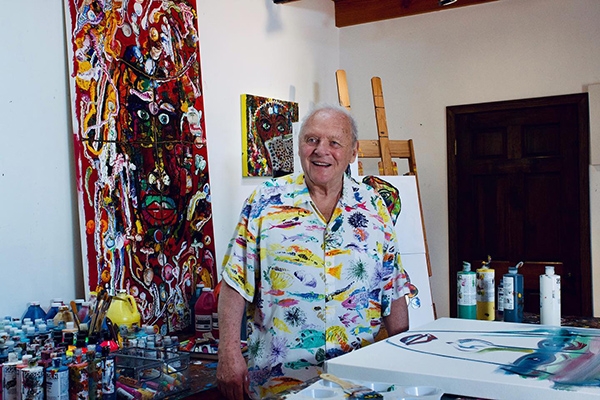 熱愛藝術的安東尼霍普金斯，平時也喜歡繪畫創作，作品風格十分大膽。（出自IG@AnthonyHopkins）