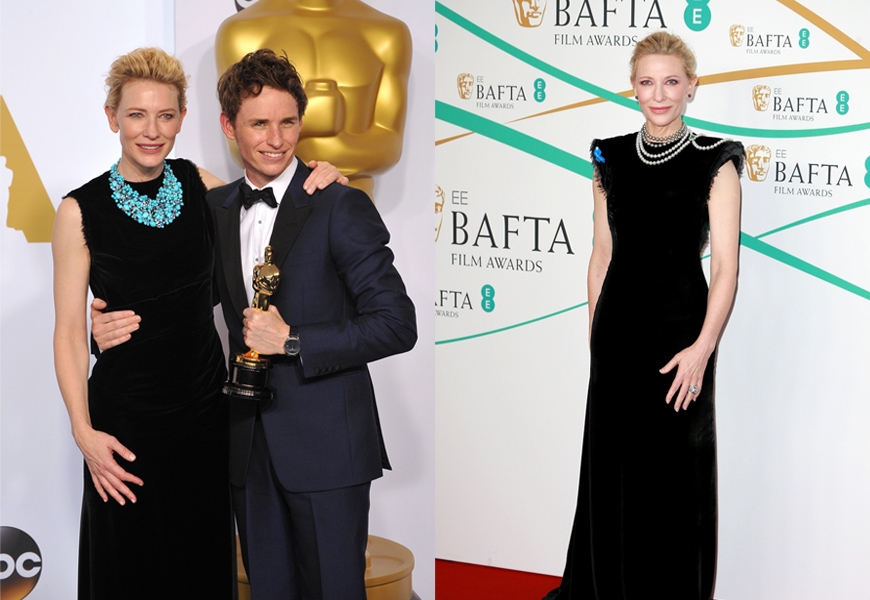 凱特布蘭琪穿著同一件禮服，出席奧斯卡典禮和BAFTA。（圖片來源：Shutterstock）