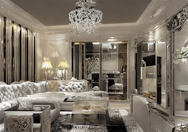 同樣一個格局，選擇古典風格後所幻化的客廳。