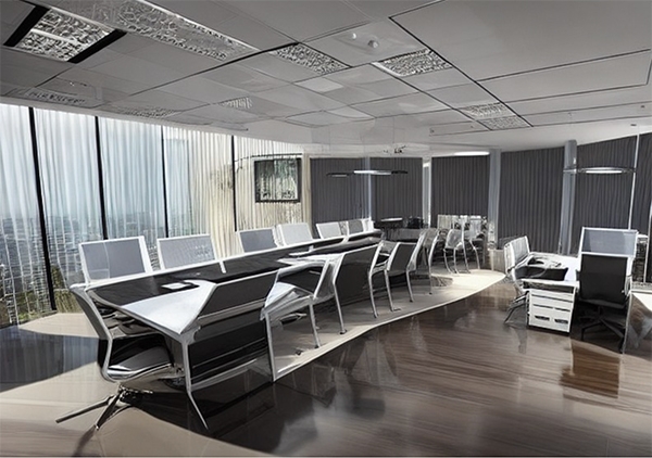 辦公室變成現代風的模樣。