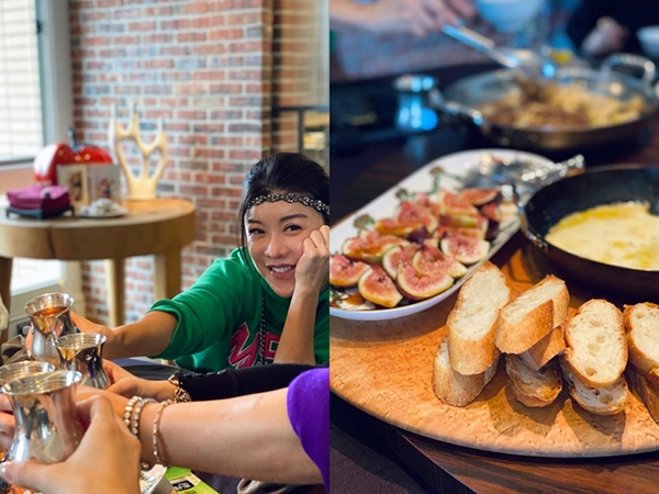 喜歡在家裡請客的王偉忠、林慧晶夫婦，很享受好友家人在餐桌上共度的時光。（圖片來源：林慧晶）