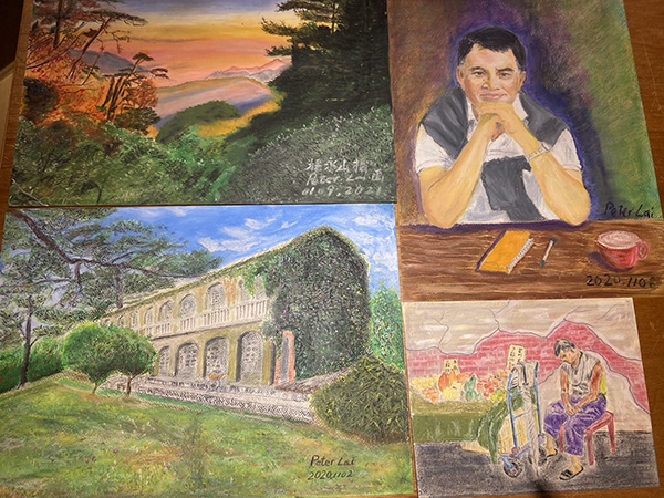 近幾年開始畫畫，不在意別人評價，享受揮灑色彩的樂趣。（圖片來源：賴世雄）