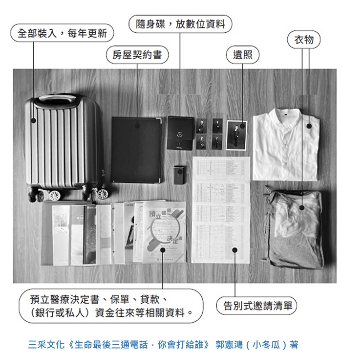 離世清單記得每年定期更新!殯葬職人小冬瓜:單程行李箱該準備的4類物品,遠行不留給家人困擾_img_2