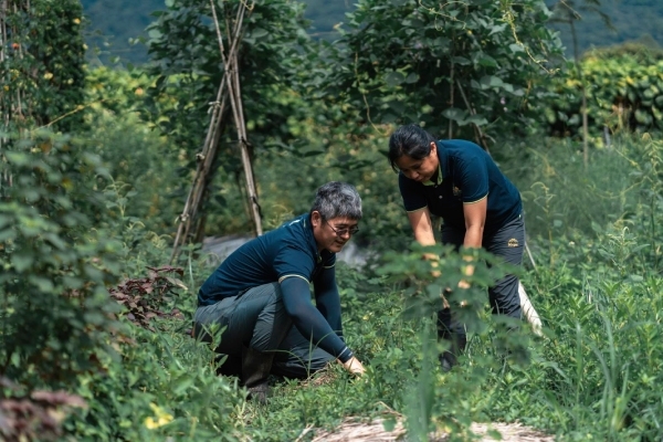 鍾曜任、潘惠霞說，滿懷希望地和植物互動，是務農最快樂的事。