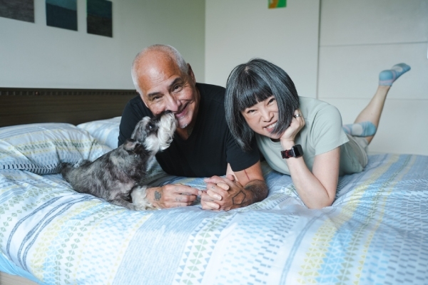 和先生「蘿蔔頭」一起從美國回到台灣，范琪斐笑說，先生完全沒有適應問題，還交到很多台灣朋友。