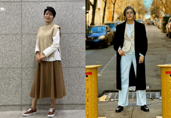 了解自己身型的嚴美淑，總能找到最適合自己的穿搭方式。