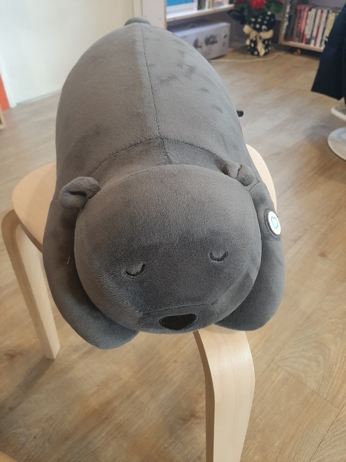 睡眠抱枕晚安熊，抱著它就像懷抱嬰兒，練習一起放鬆地呼吸。