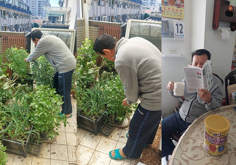 張志達每天爬樓梯並進行椅子有氧運動,現在久蹲久站不易覺得痠麻;他的好喝秘訣,是把克寧銀養高鈣雙效奶粉搭配綠茶粉或蔬菜粉一起喝。