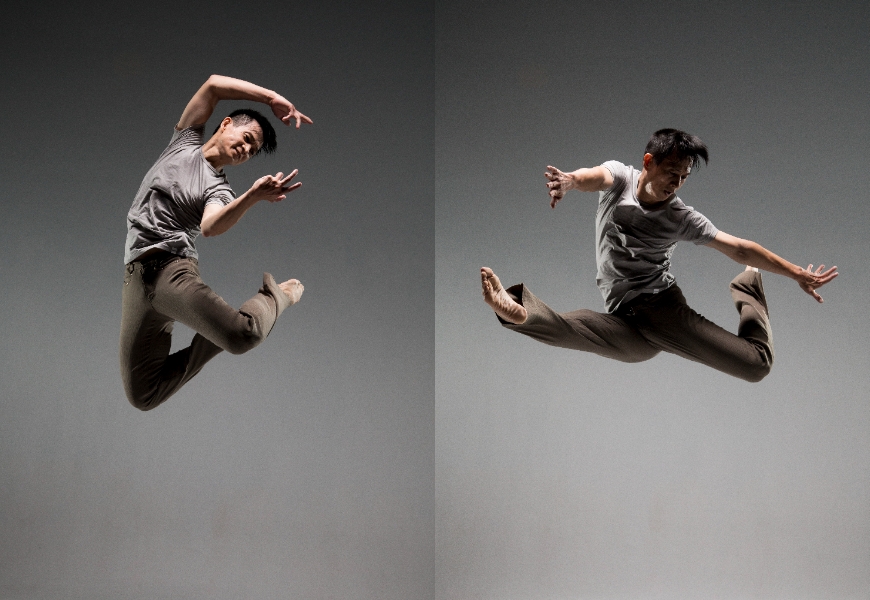 以50獨舞《在生命中點環抱過去與未來》，回顧從年少到半百的生命狀態，去正視自己的弱點，從弱點中爬起來，洞悉自我。（劉振祥攝）