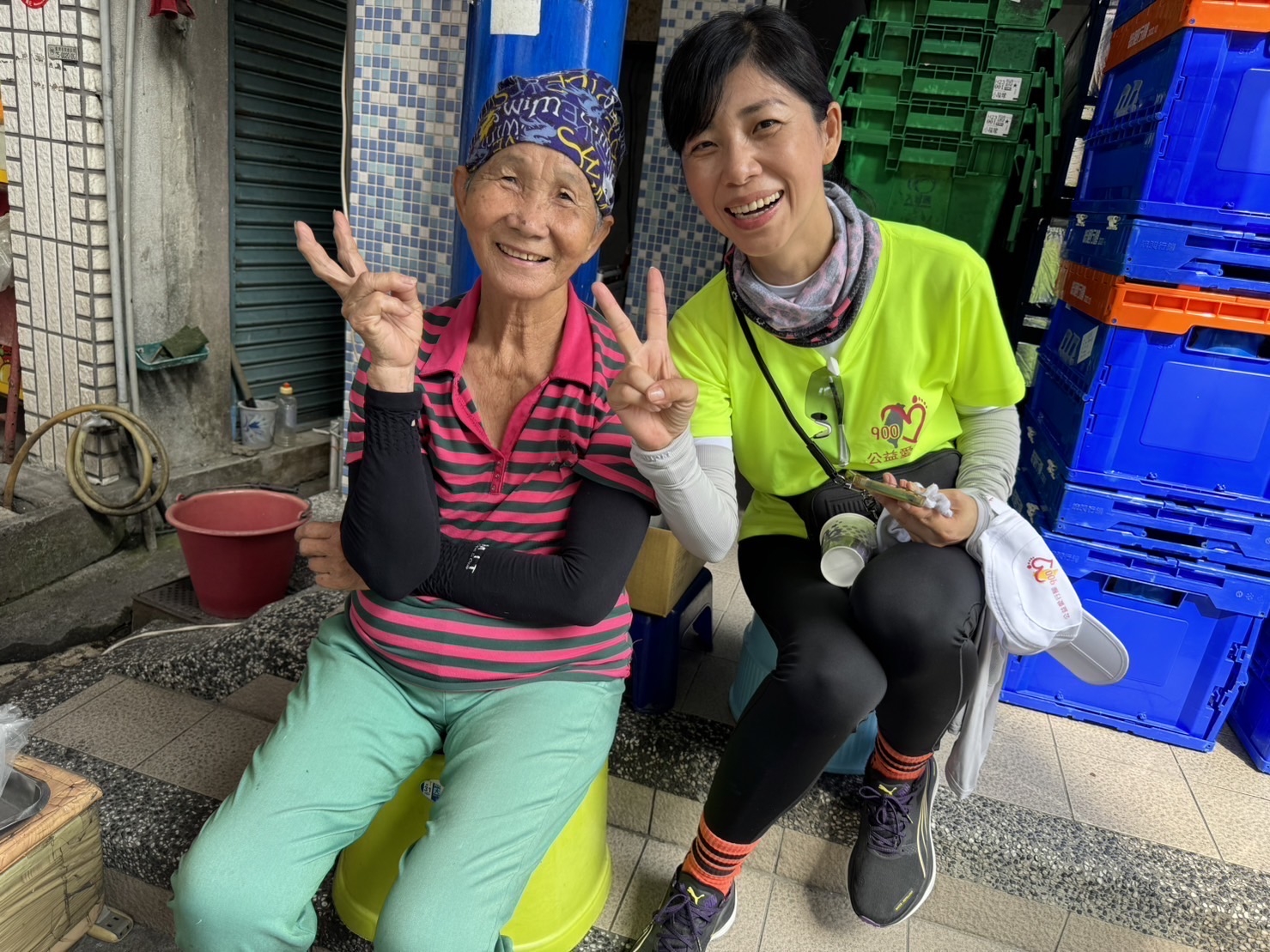 徒步環島路上遇見的人事物，都成為莊惟媜（右）心中最燦爛的回憶。