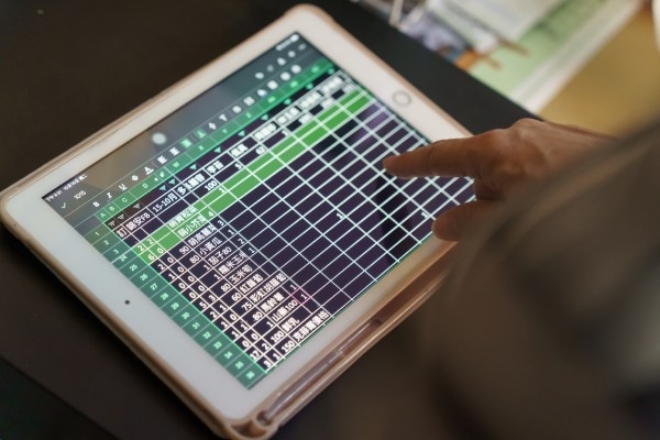  透過iPad上的表格，誰訂購什麼一目了然。