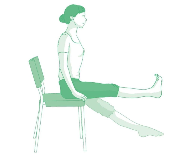 直抬腿：股四頭肌強化運動。