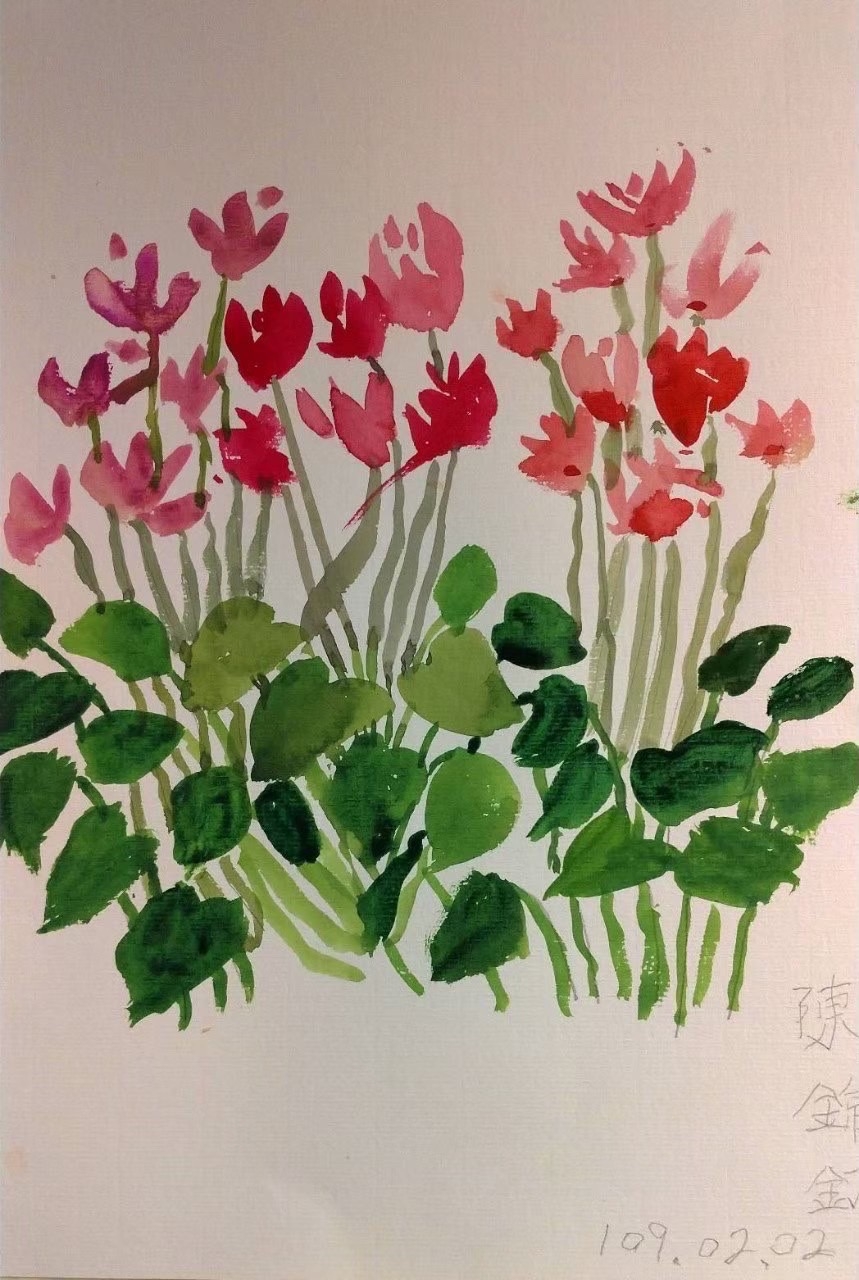 陳錦釘的第一幅畫作。