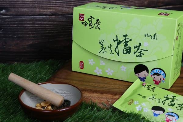 哈客愛，以『健康養生』為理念，打造高膳食纖維、低糖、低熱量的養生擂茶。