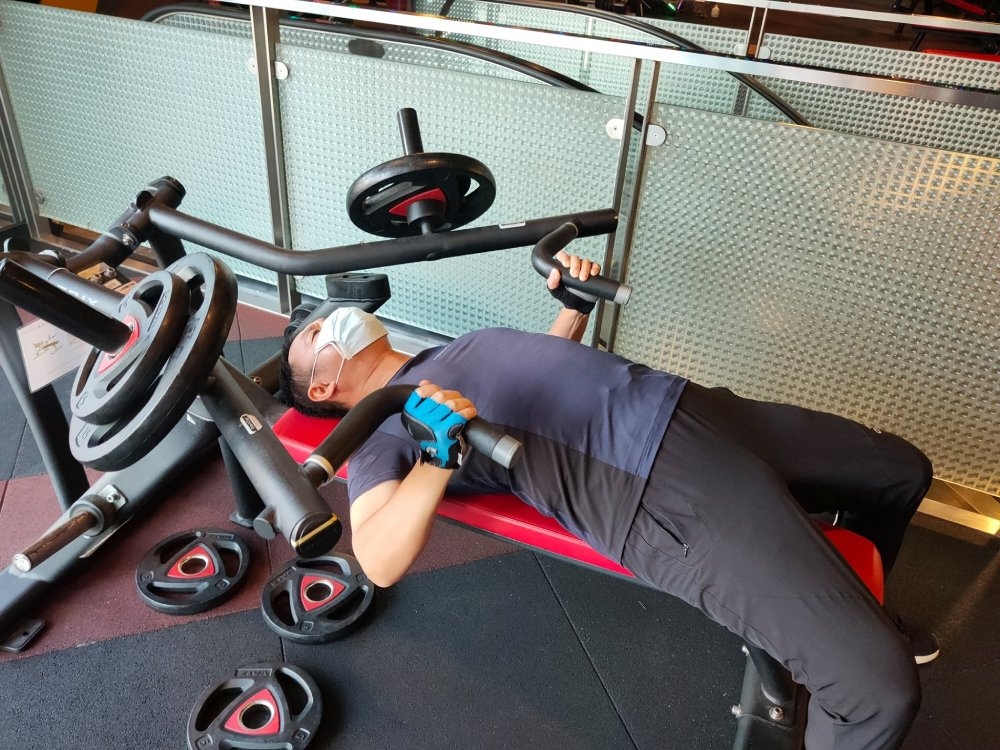 健身是游文功的興趣，也是他保持身材的方式。（游文功提供）