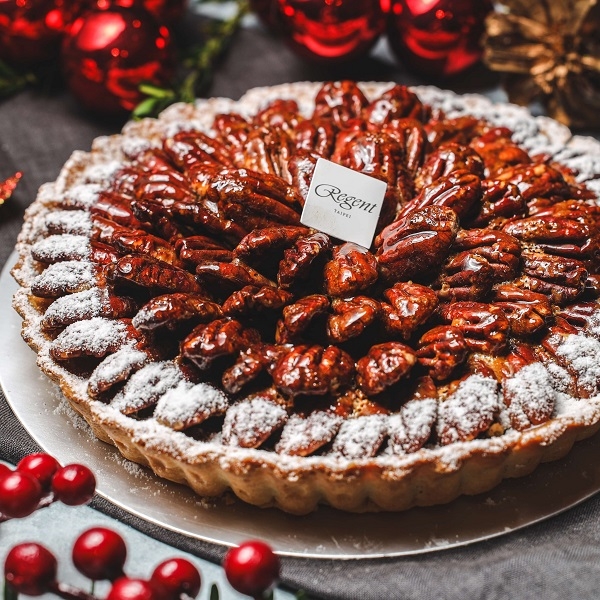 台北晶華酒店推出經典甜點美式胡桃派，賣相誘人。（圖片來源：晶華酒店）