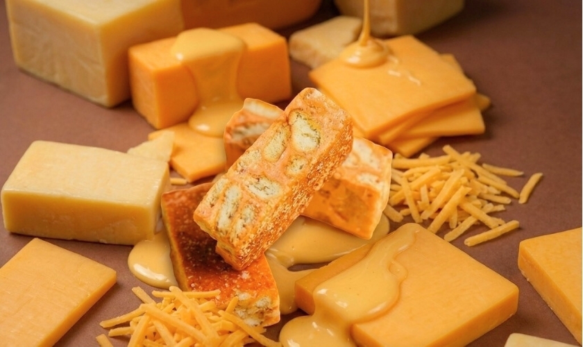 切達起司烏金雪磚餅，鹹中帶鮮、層次分明。圖片來源：魚香涎