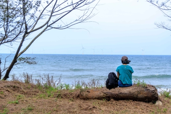 早上漲潮時，海水盈盈湧動；午後退潮後，將是另一番景象。（圖片來源：葉琳喬攝） 