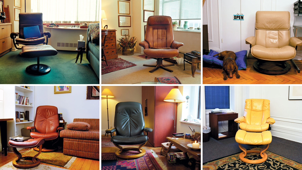 關於本藝術作品／索爾．羅賓斯（Saul Robbins）的攝影系列「初談」（Initial Intake）檢視了在曼哈頓（Manhattan）開業的心理師的無人座椅和辦公室環境。