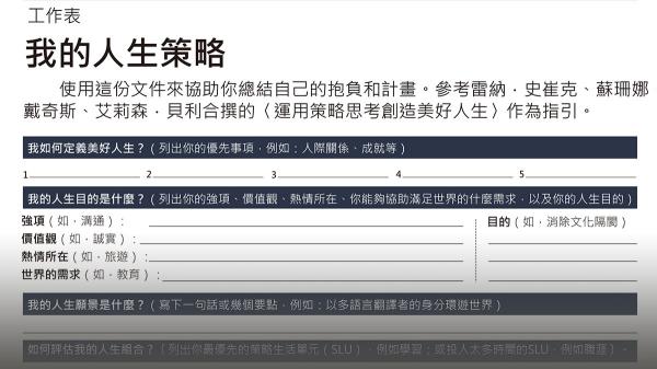 我的人生策略（工作表）