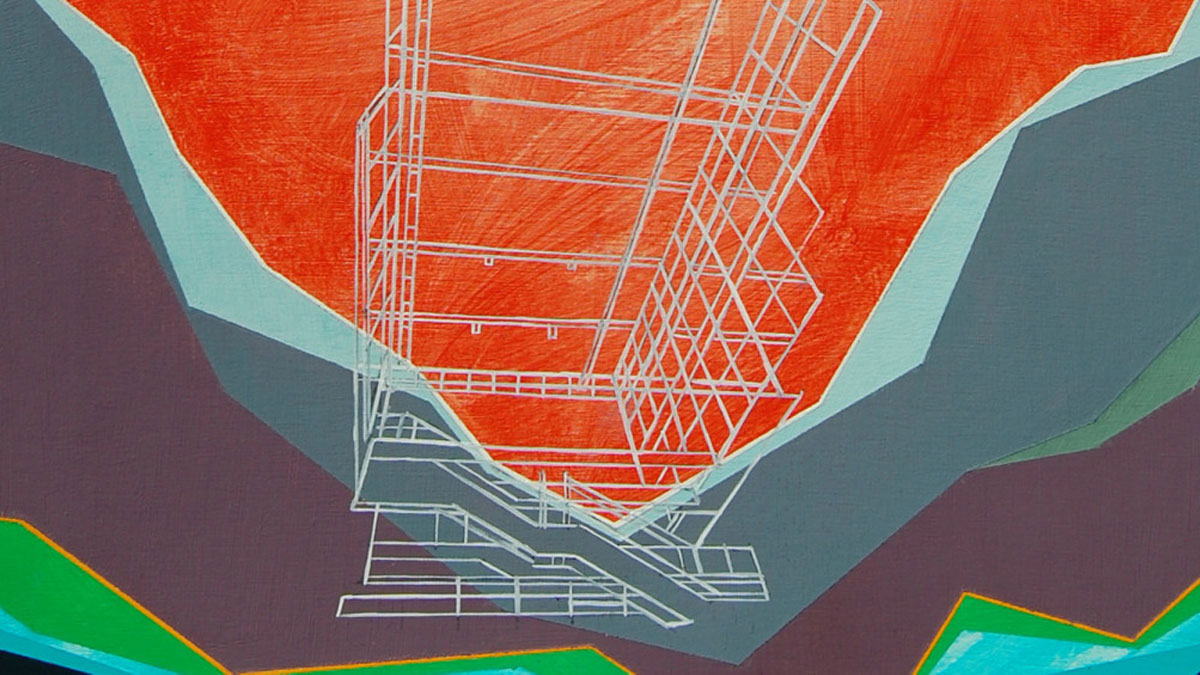 JACK SUTHERLAND, ANCIENT SUN, ACRYLIC AND OIL ON LINEN, COURTESY OF SAATCHIART.COM