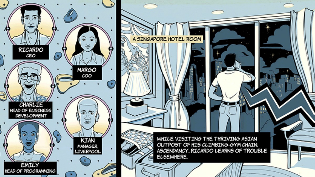 里卡多－執行長；瑪歌－營運長；查理－業務開發主管；奇恩－利物浦分店經理；愛蜜莉－企畫主管