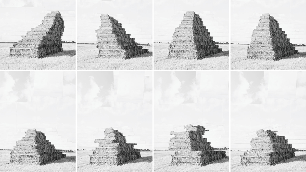 關於本文的藝術作品：艾米爾．格斯泰勒（Emile Gostelie）會以各種方式切割自己拍攝的照片，並重新配置安排。在「乾草堆的規律」系列中，他嘗試了自己發現的多種配置方式和形狀。